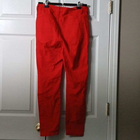 Shein Curve red distressed jeans Sz 0XL (14) NWOT - Picture 4 of 5